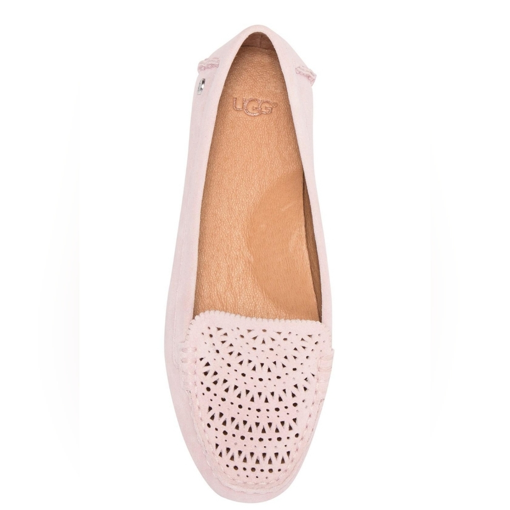 UGG Women's Light Pink Perforated Suede Loafer